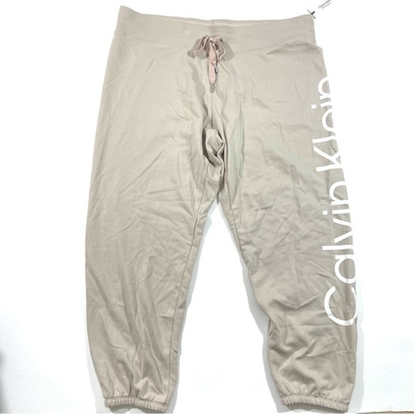 New Calvin Klein Performance Logo Sweatpants Size 3X Natural - Picture 1 of 6